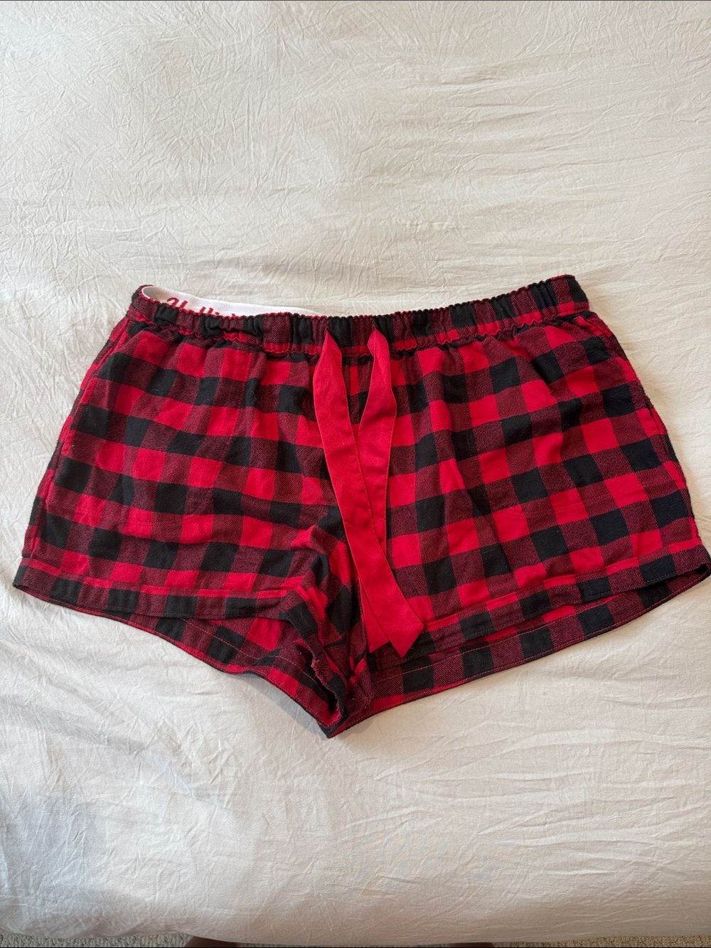 Hollister Red and Black Buffalo Plaid Sleep Shorts
